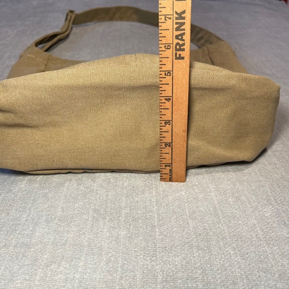Khaki Canvas Crossbody Messenger Bag Strap Pockets Everyday Casual Hobo Shoulder - Picture 5 of 6